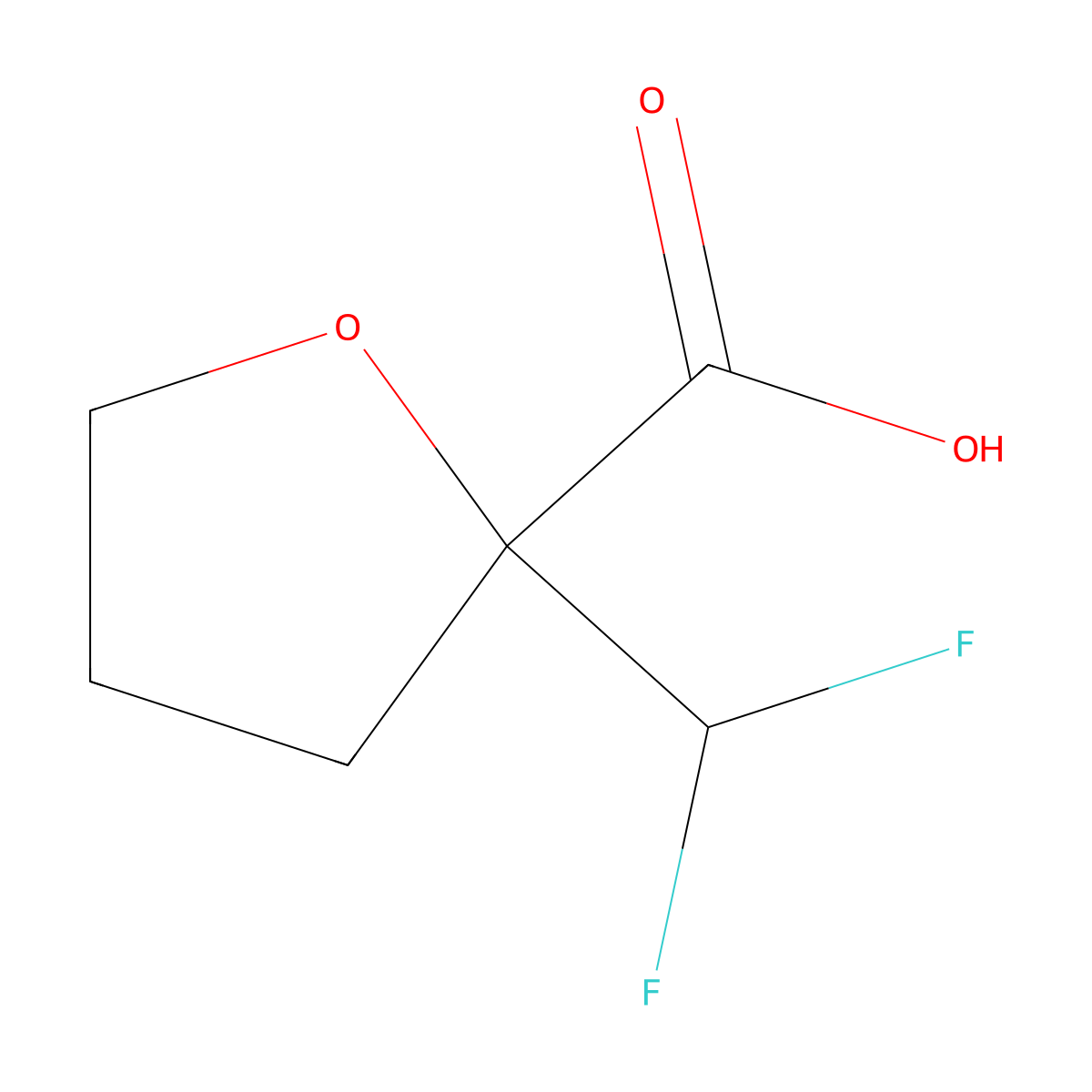 2-(Difluoromethyl)oxolane-2-carboxylic acid molecular structure, CAS 2230803-69-5