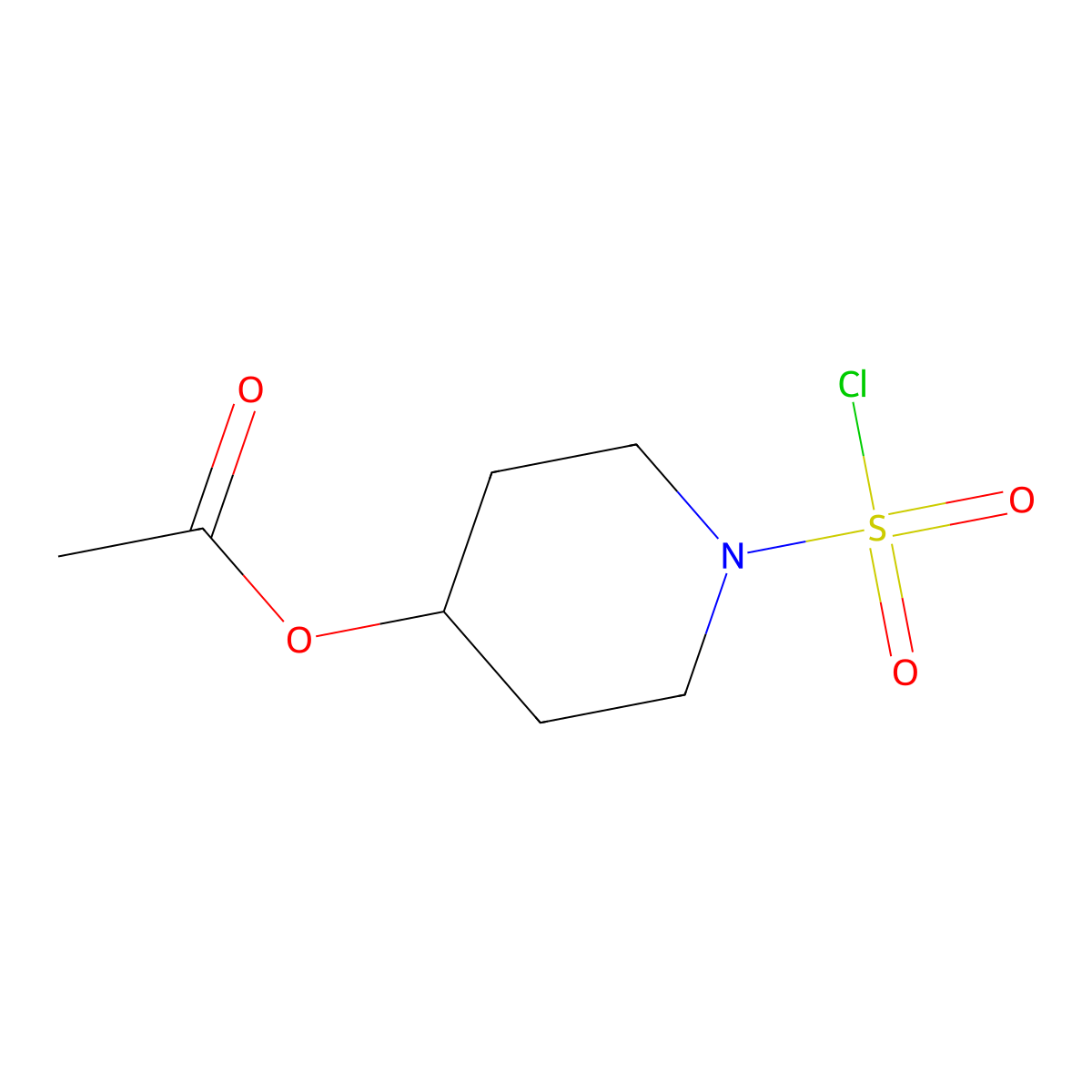 1-(Chlorosulfonyl)piperidin-4-yl acetate molecular structure, CAS 2230803-73-1
