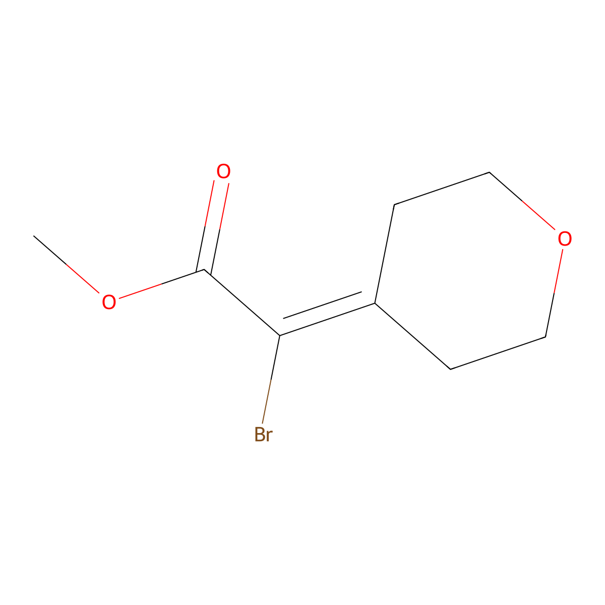 Methyl 2-bromo-2-(oxan-4-ylidene)acetate molecular structure, CAS 2230803-75-3