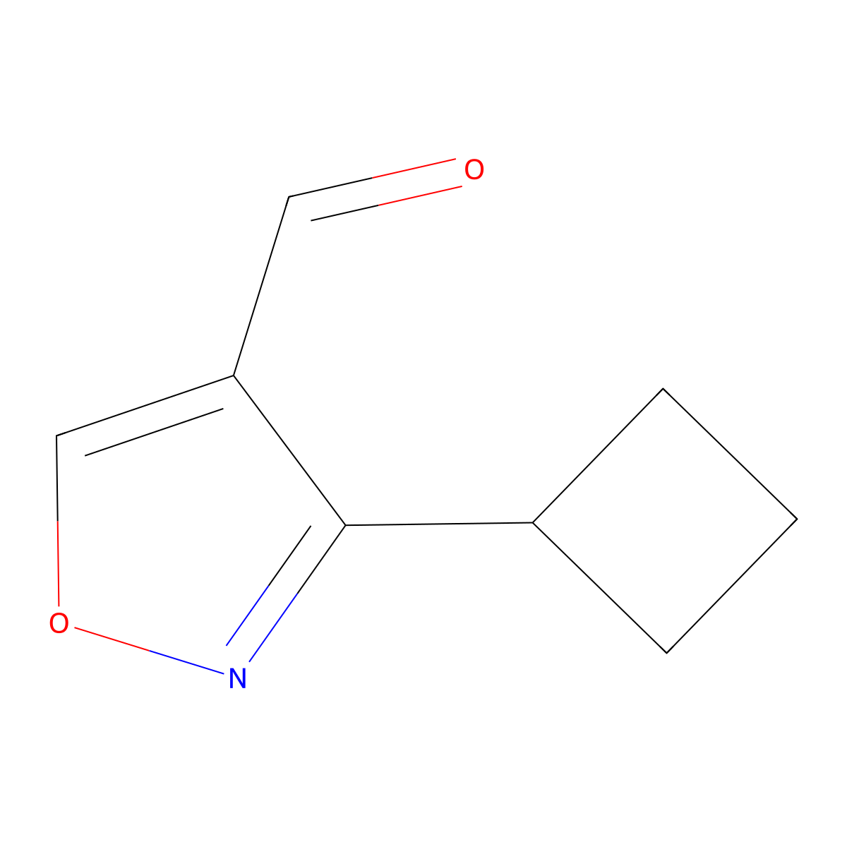 3-Cyclobutyl-1,2-oxazole-4-carbaldehyde molecular structure, CAS 2230803-83-3