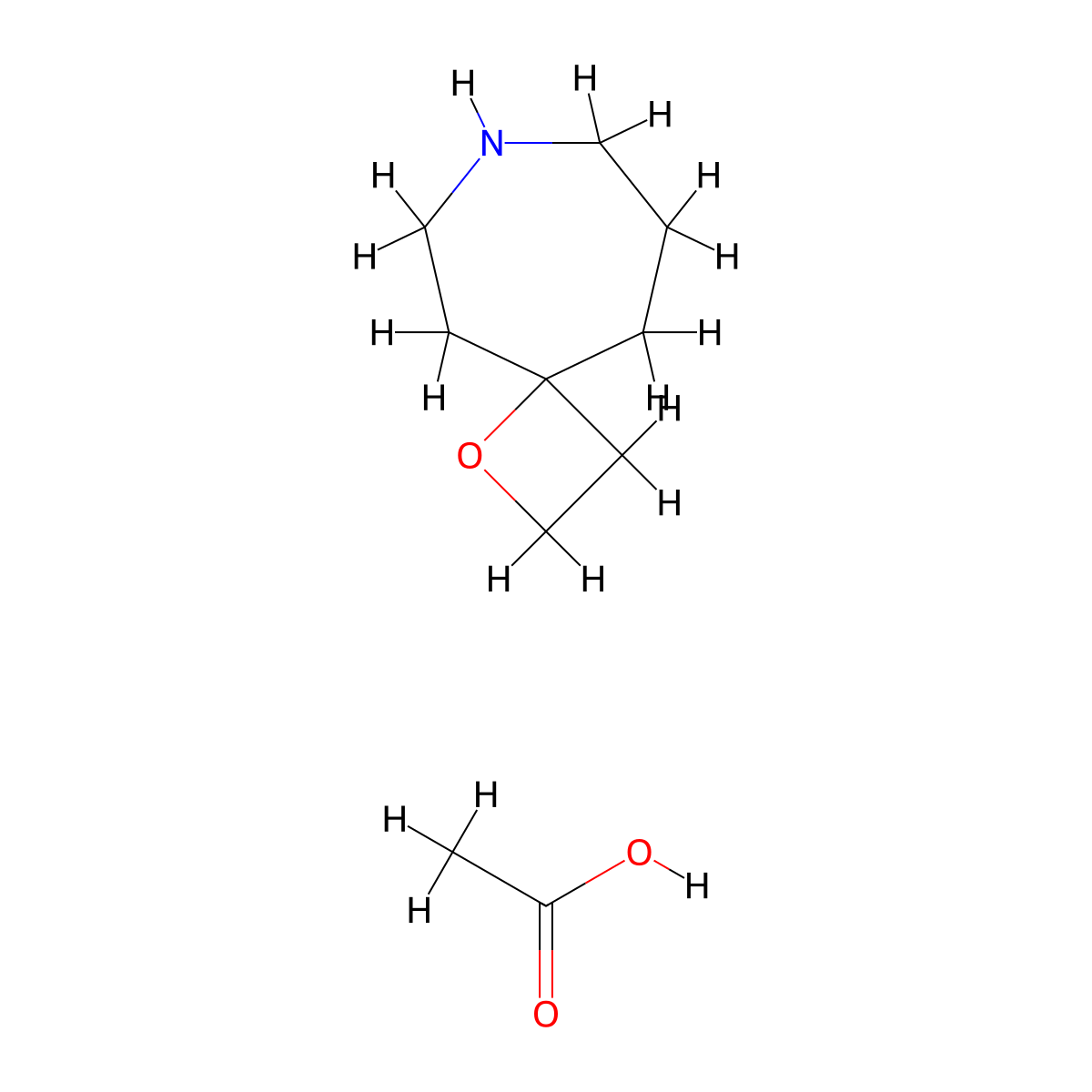 1-Oxa-7-azaspiro[3.6]decane; acetic acid molecular structure, CAS 2230803-85-5