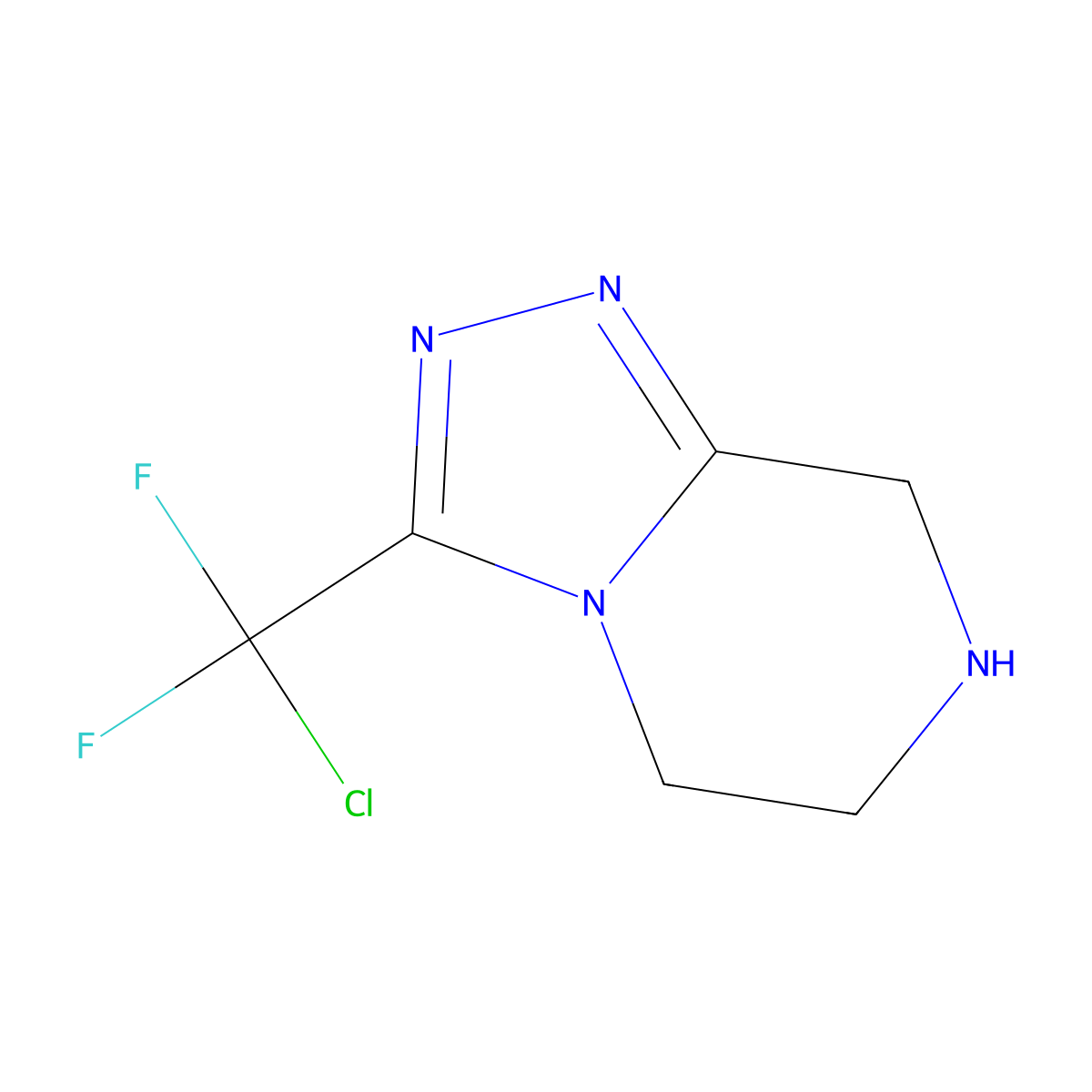 3-(chlorodifluoromethyl)-5H,6H,7H,8H-[1,2,4]triazolo[4,3-a]pyrazine molecular structure, CAS 2230803-96-8