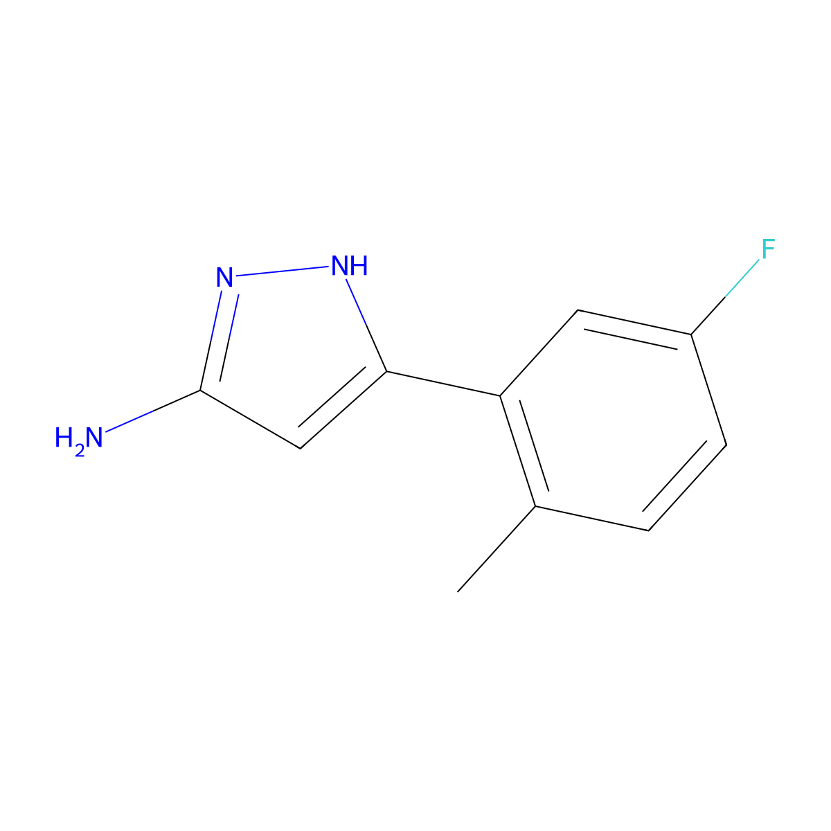 5-(5-fluoro-2-methylphenyl)-1H-pyrazol-3-amine molecular structure, CAS 2230804-01-8