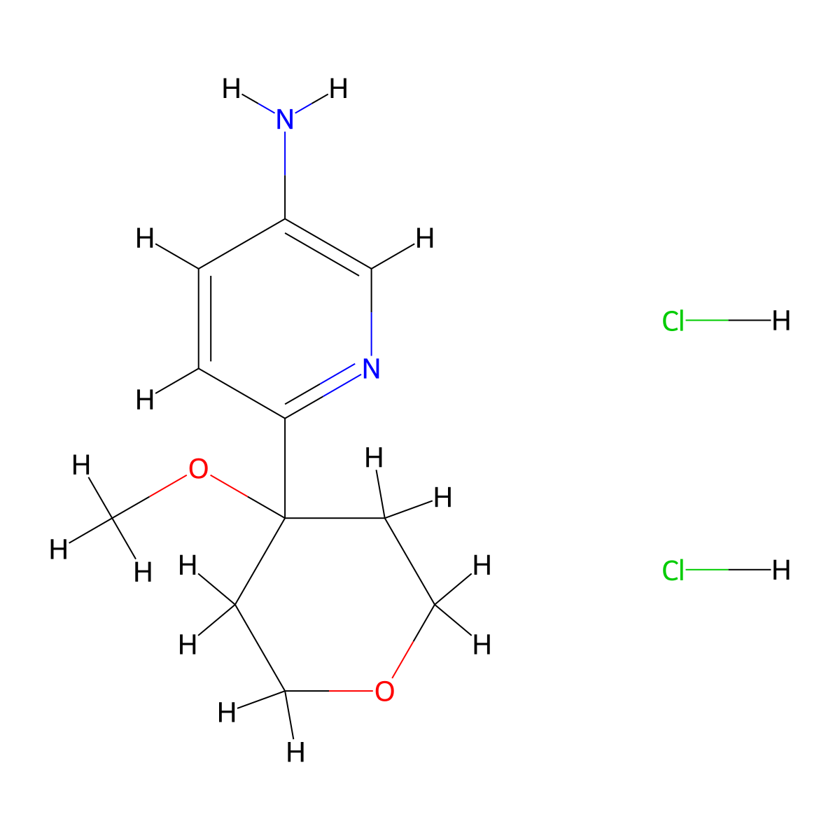 6-(4-Methoxyoxan-4-yl)pyridin-3-amine dihydrochloride molecular structure, CAS 2230804-03-0