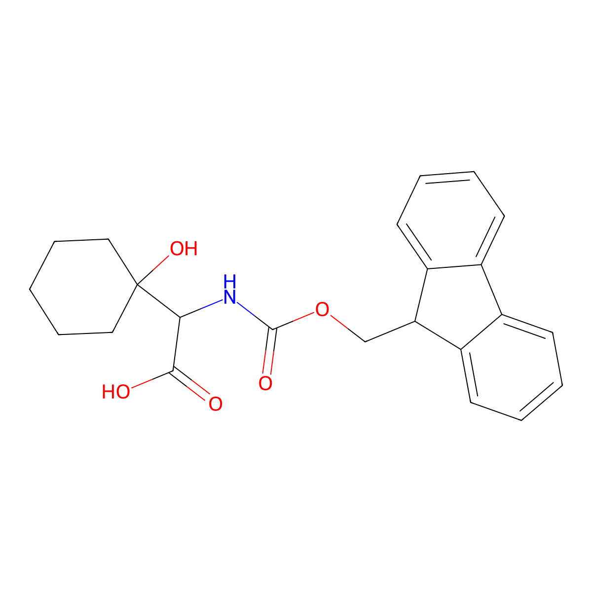 2-({[(9H-fluoren-9-yl)methoxy]carbonyl}amino)-2-(1-hydroxycyclohexyl)acetic acid molecular structure, CAS 2230804-09-6