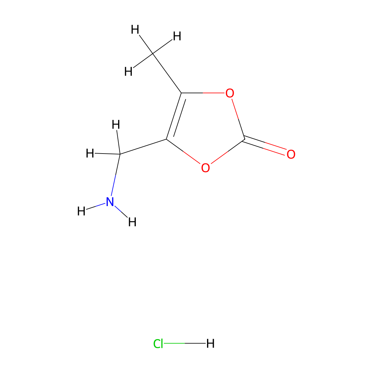 4-(aminomethyl)-5-methyl-2H-1,3-dioxol-2-one hydrochloride molecular structure, CAS 2230804-13-2
