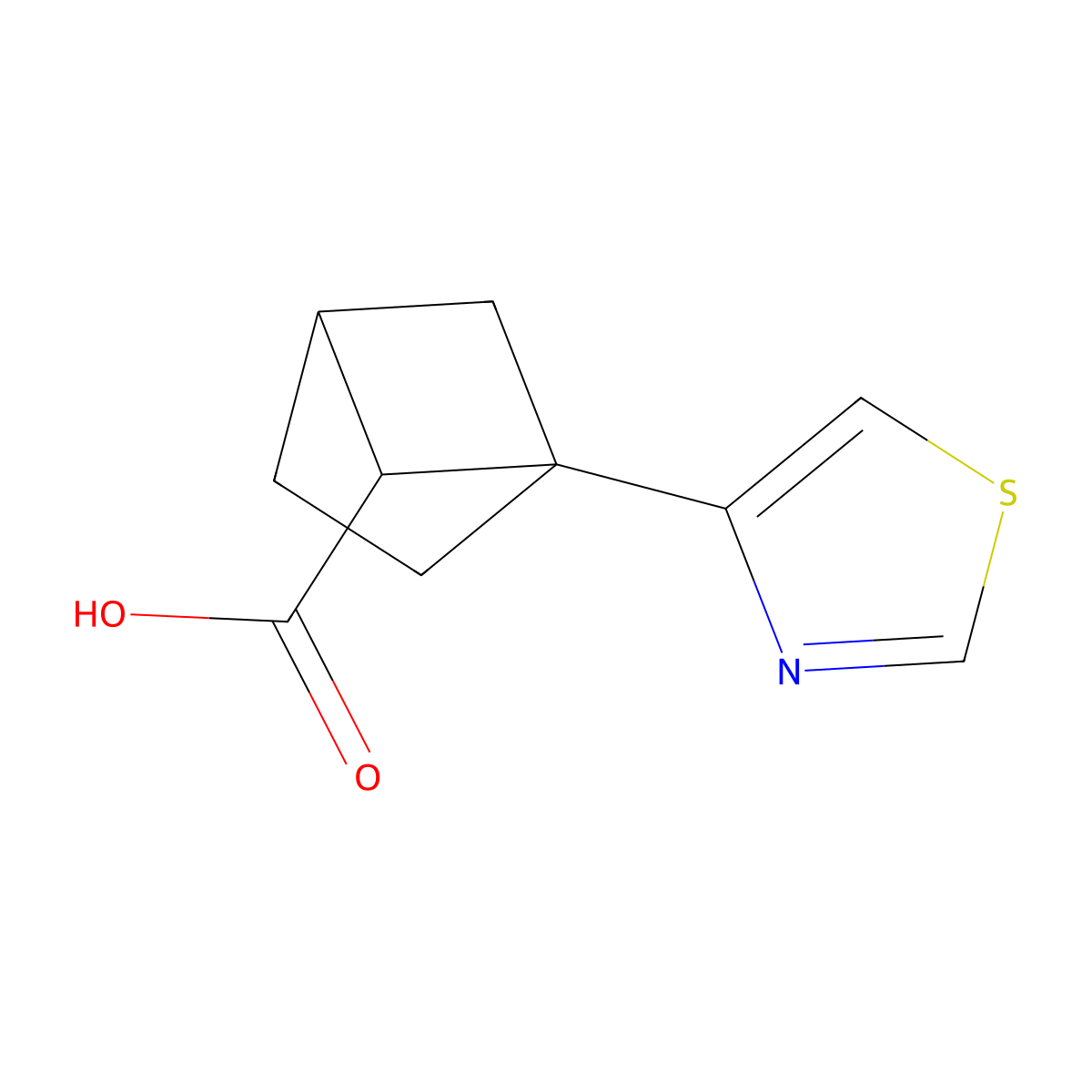 1-(1,3-Thiazol-4-yl)bicyclo[2.1.1]hexane-5-carboxylic acid molecular structure, CAS 2230804-15-4