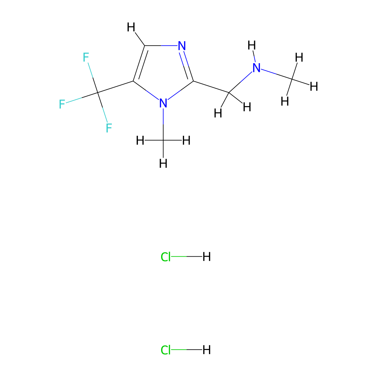 methyl({[1-methyl-5-(trifluoromethyl)-1H-imidazol-2-yl]methyl})amine dihydrochloride molecular structure, CAS 2230804-19-8