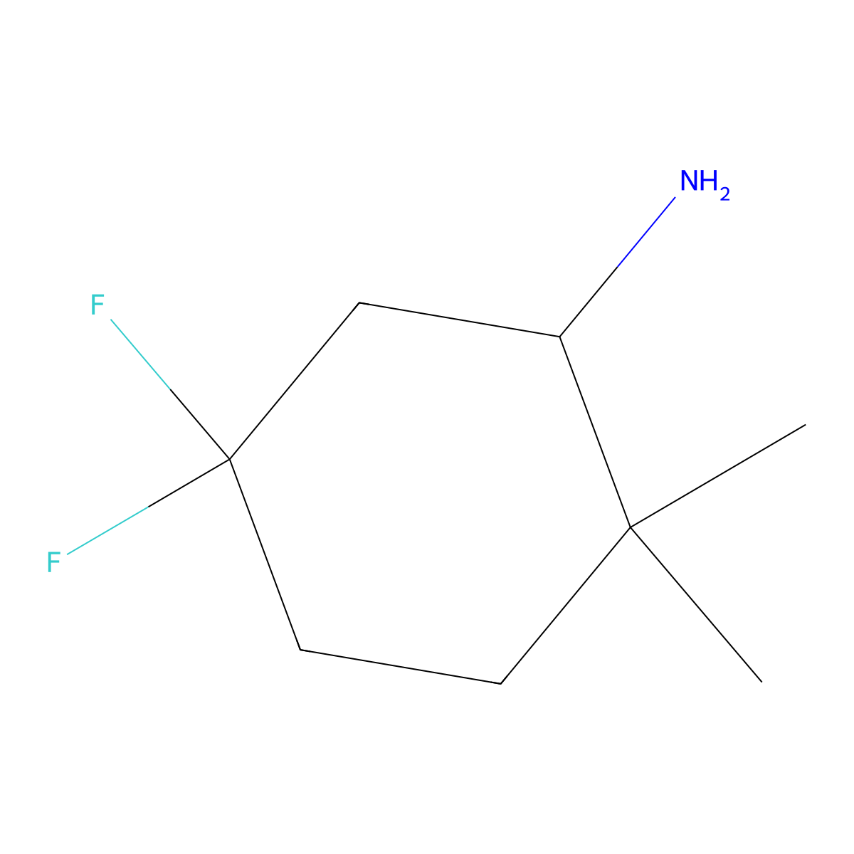 5,5-Difluoro-2,2-dimethylcyclohexan-1-amine molecular structure, CAS 2230804-20-1
