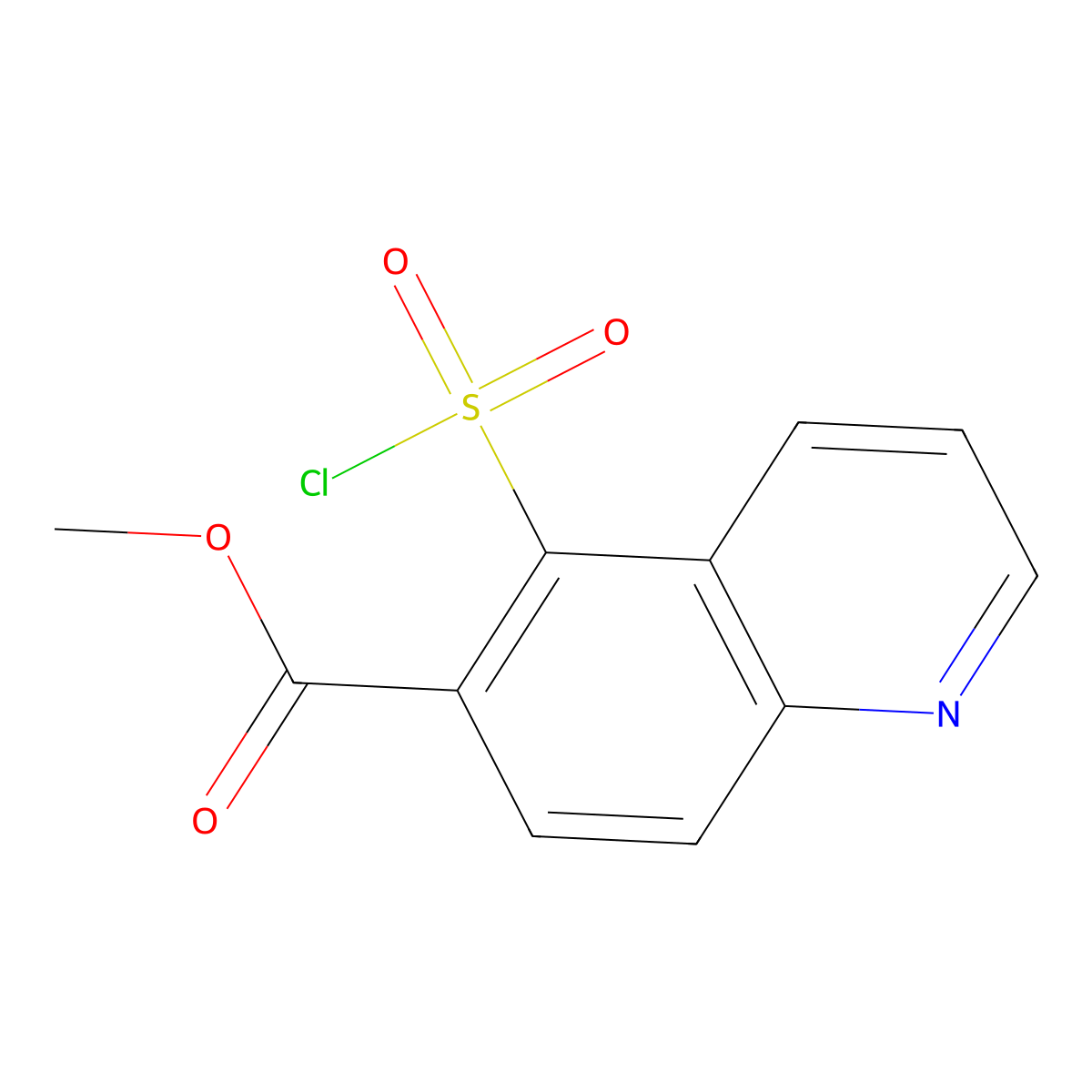 Methyl 5-(chlorosulfonyl)quinoline-6-carboxylate molecular structure, CAS 2230804-21-2