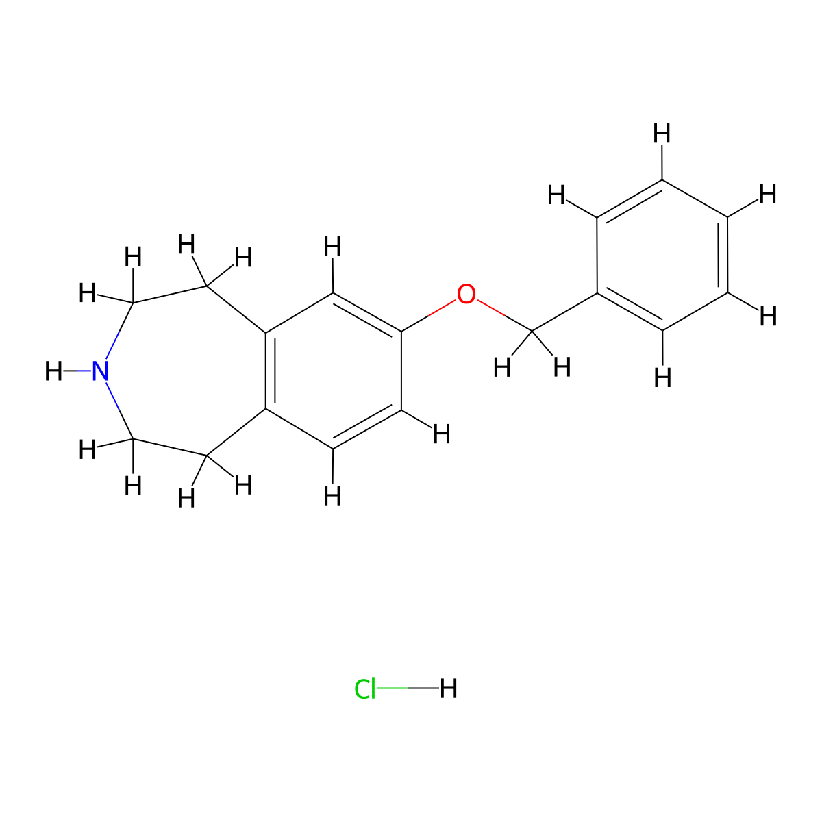 7-(benzyloxy)-2,3,4,5-tetrahydro-1H-3-benzazepine hydrochloride molecular structure, CAS 2230804-26-7