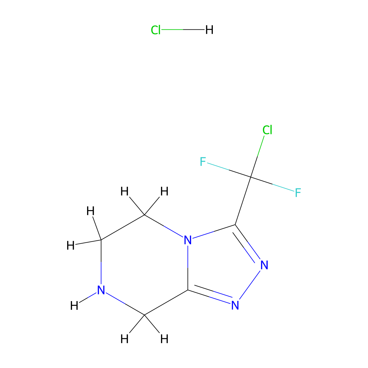 3-(chlorodifluoromethyl)-5H,6H,7H,8H-(1,2,4)triazolo(4,3-a)pyrazine hydrochloride molecular structure, CAS 2230804-27-8