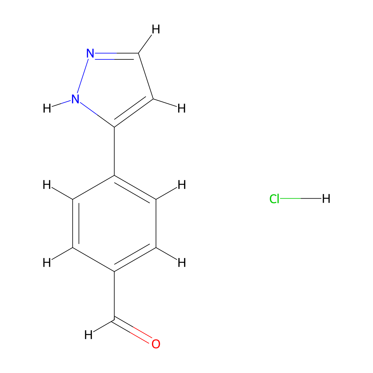4-(1H-pyrazol-3-yl)benzaldehyde hydrochloride molecular structure, CAS 2230804-28-9