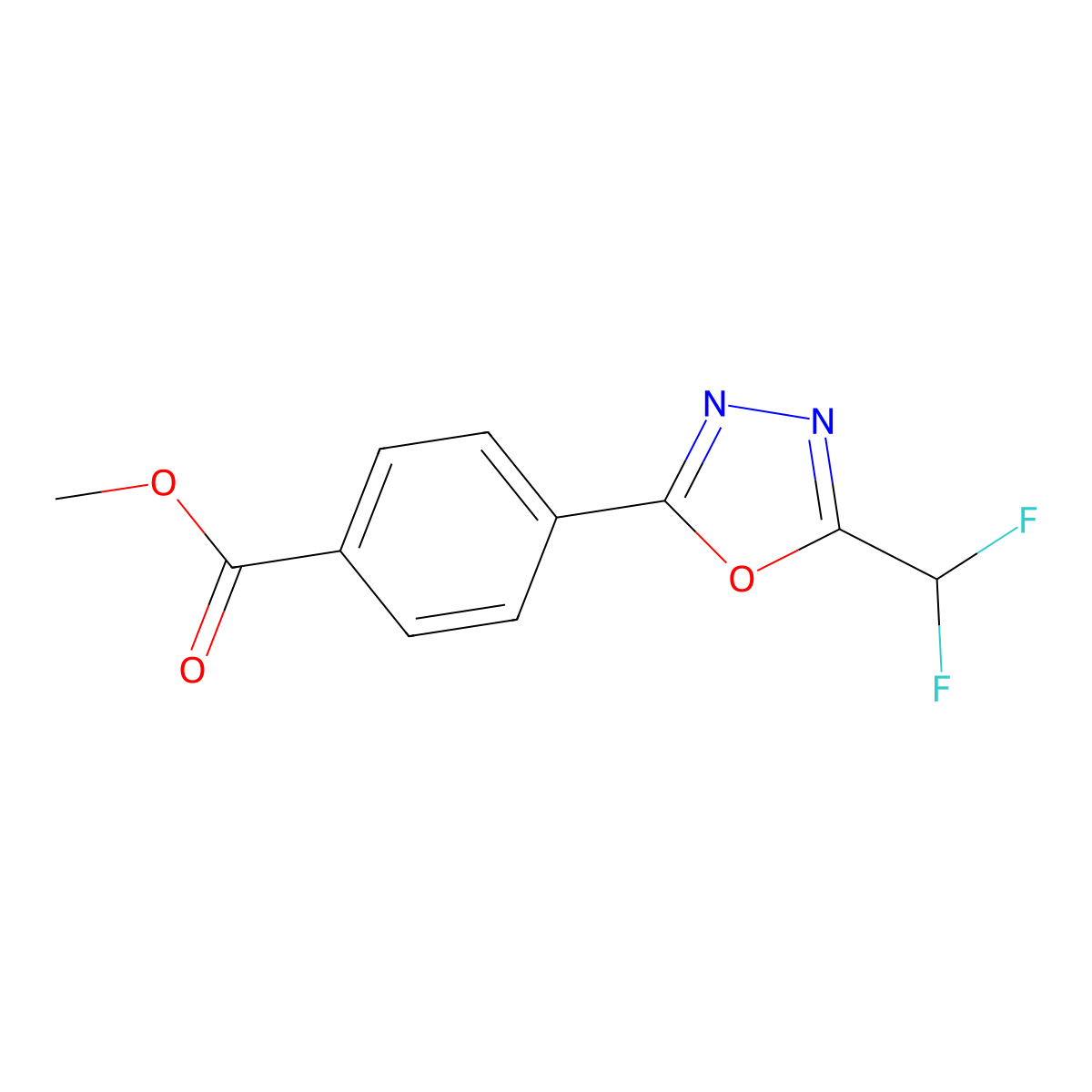 Methyl 4-[5-(difluoromethyl)-1,3,4-oxadiazol-2-yl]benzoate molecular structure, CAS 2230804-32-5