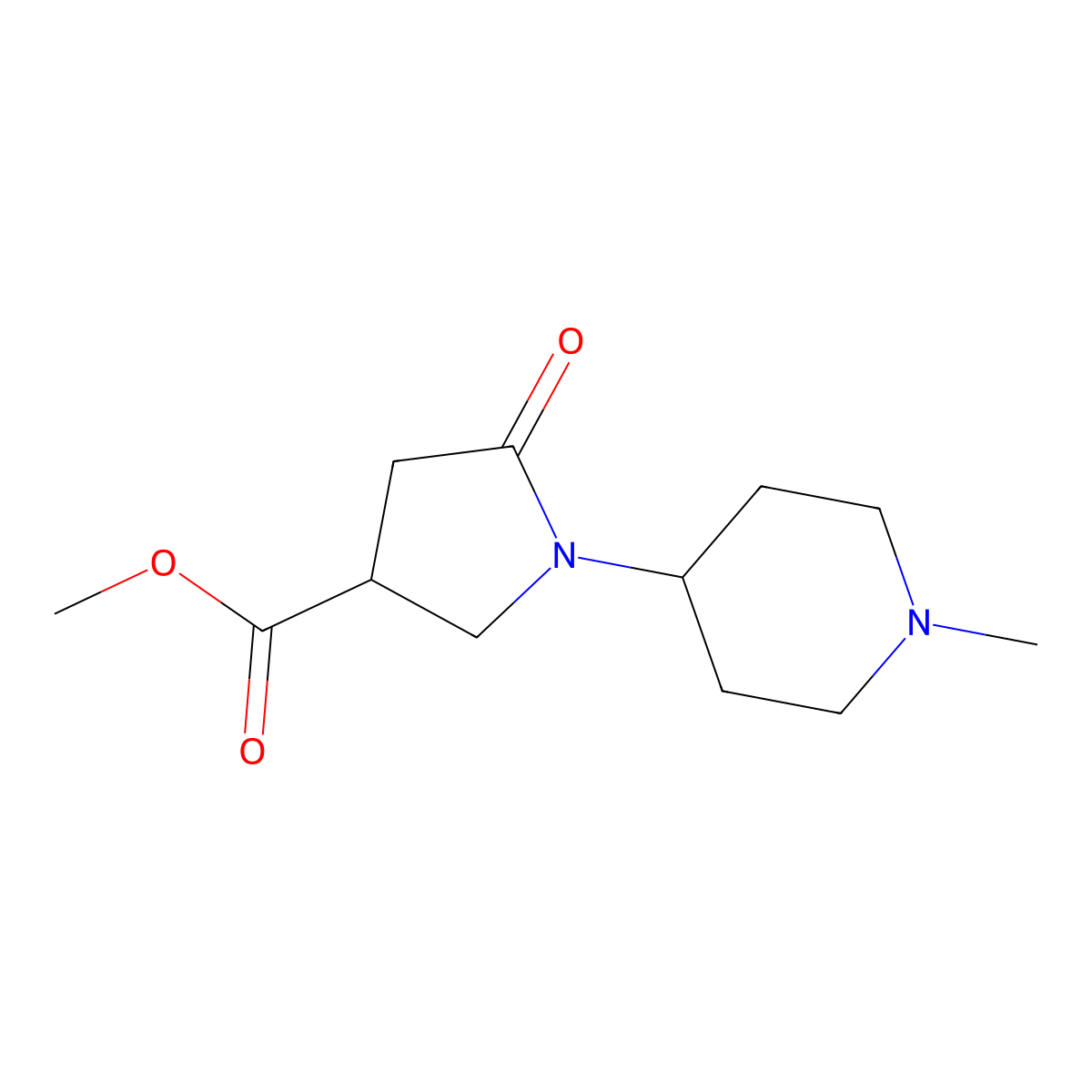 Methyl 1-(1-methylpiperidin-4-yl)-5-oxopyrrolidine-3-carboxylate molecular structure, CAS 2230804-33-6