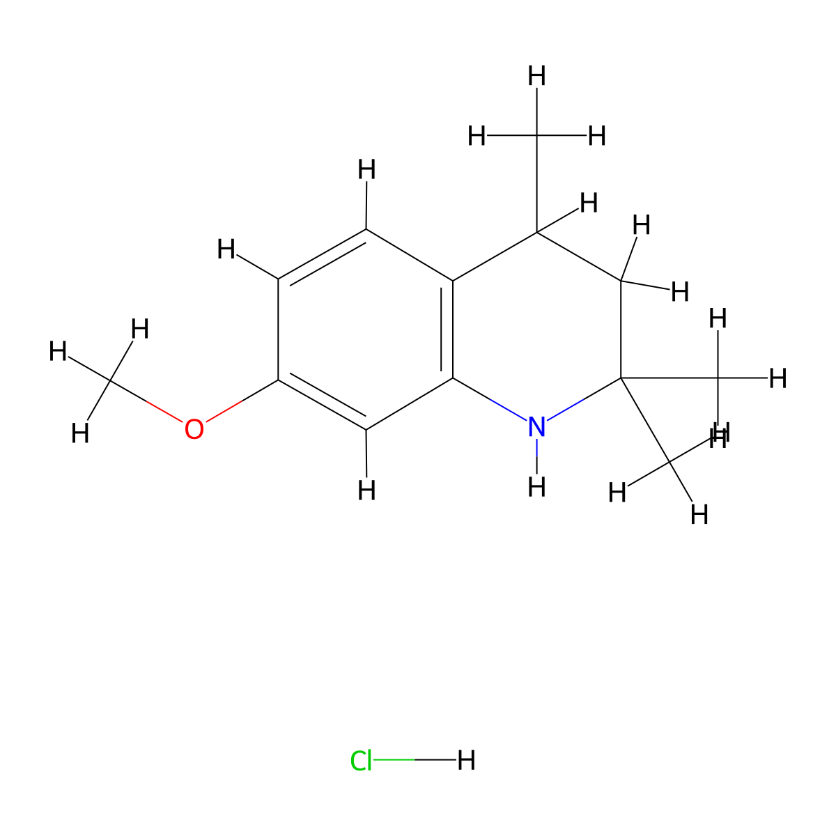 7-Methoxy-2,2,4-trimethyl-1,2,3,4-tetrahydroquinoline hydrochloride molecular structure, CAS 2230804-37-0