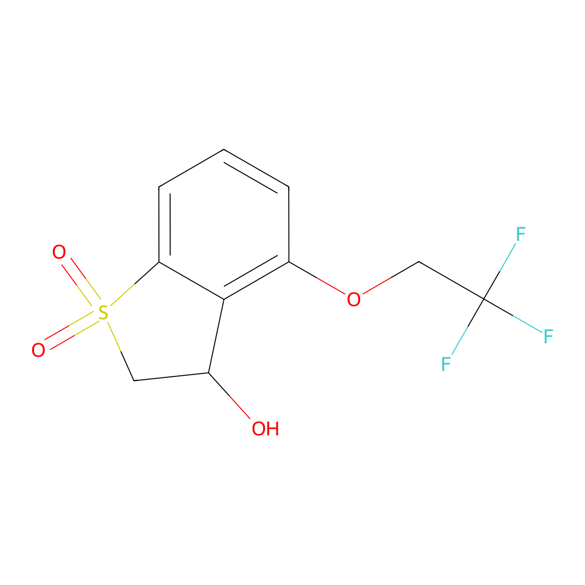3-Hydroxy-4-(2,2,2-trifluoroethoxy)-2,3-dihydro-1lambda6-benzothiophene-1,1-dione molecular structure, CAS 2230806-79-6