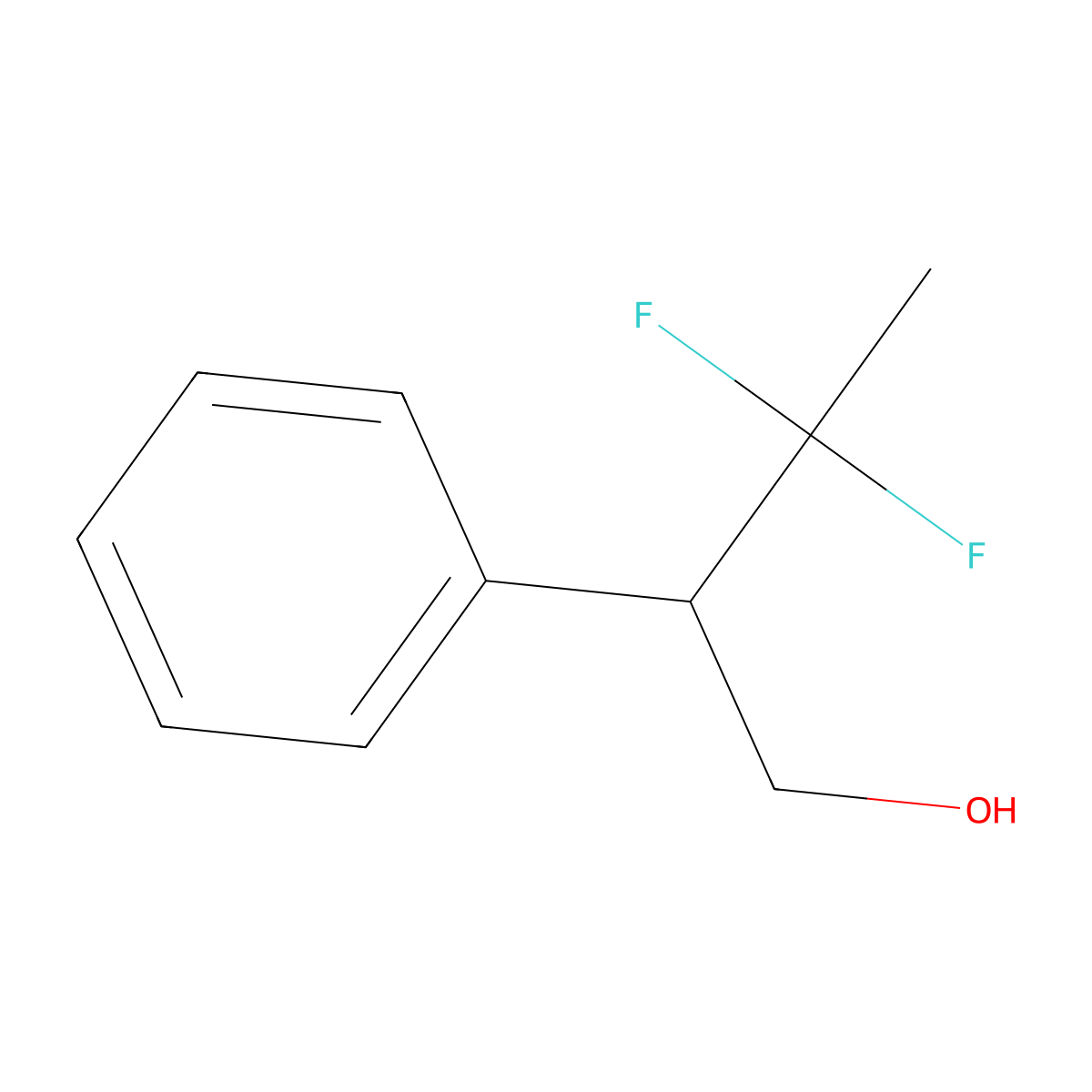 3,3-Difluoro-2-phenylbutan-1-ol molecular structure, CAS 2230806-81-0