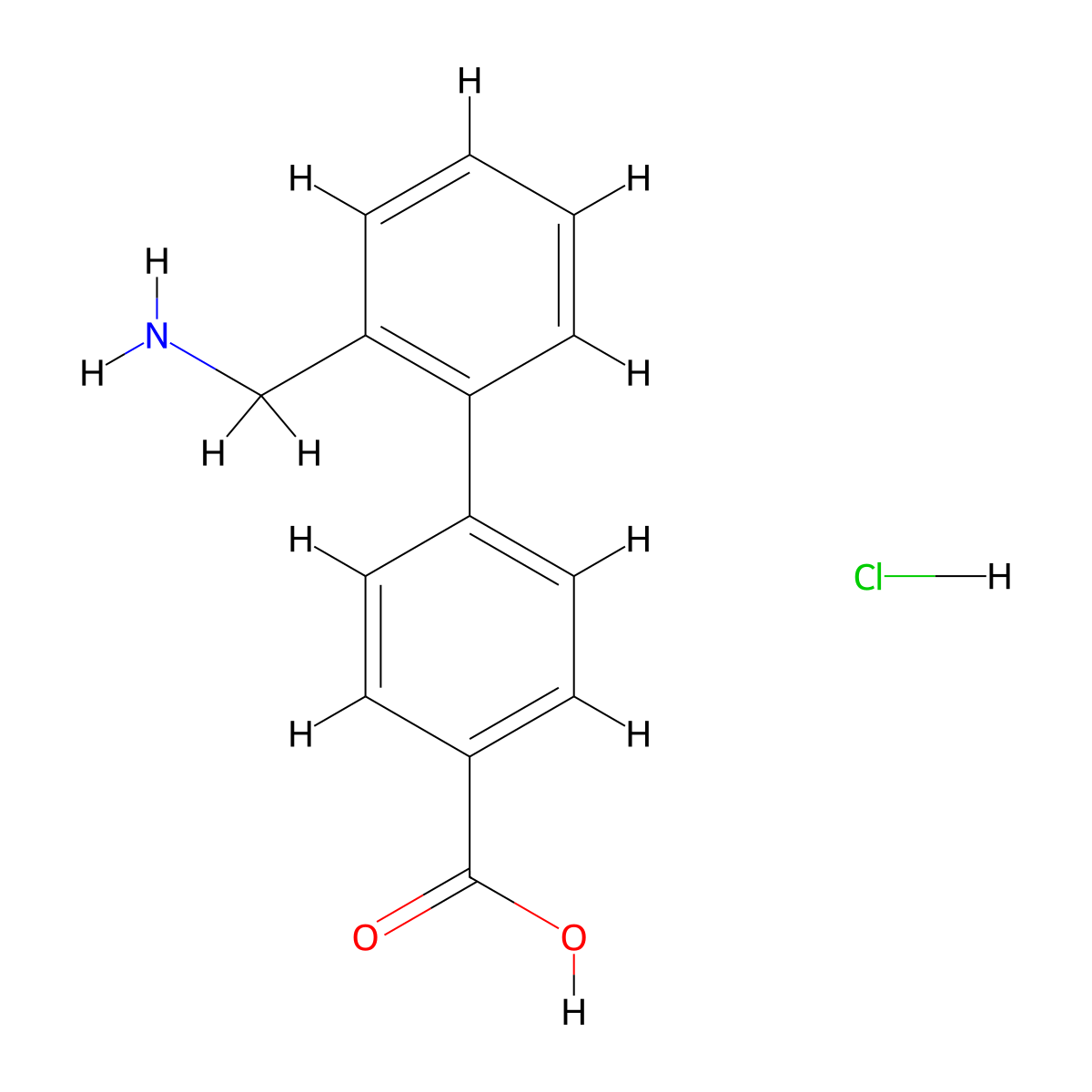 4-[2-(Aminomethyl)phenyl]benzoic acid hydrochloride molecular structure, CAS 2230806-90-1