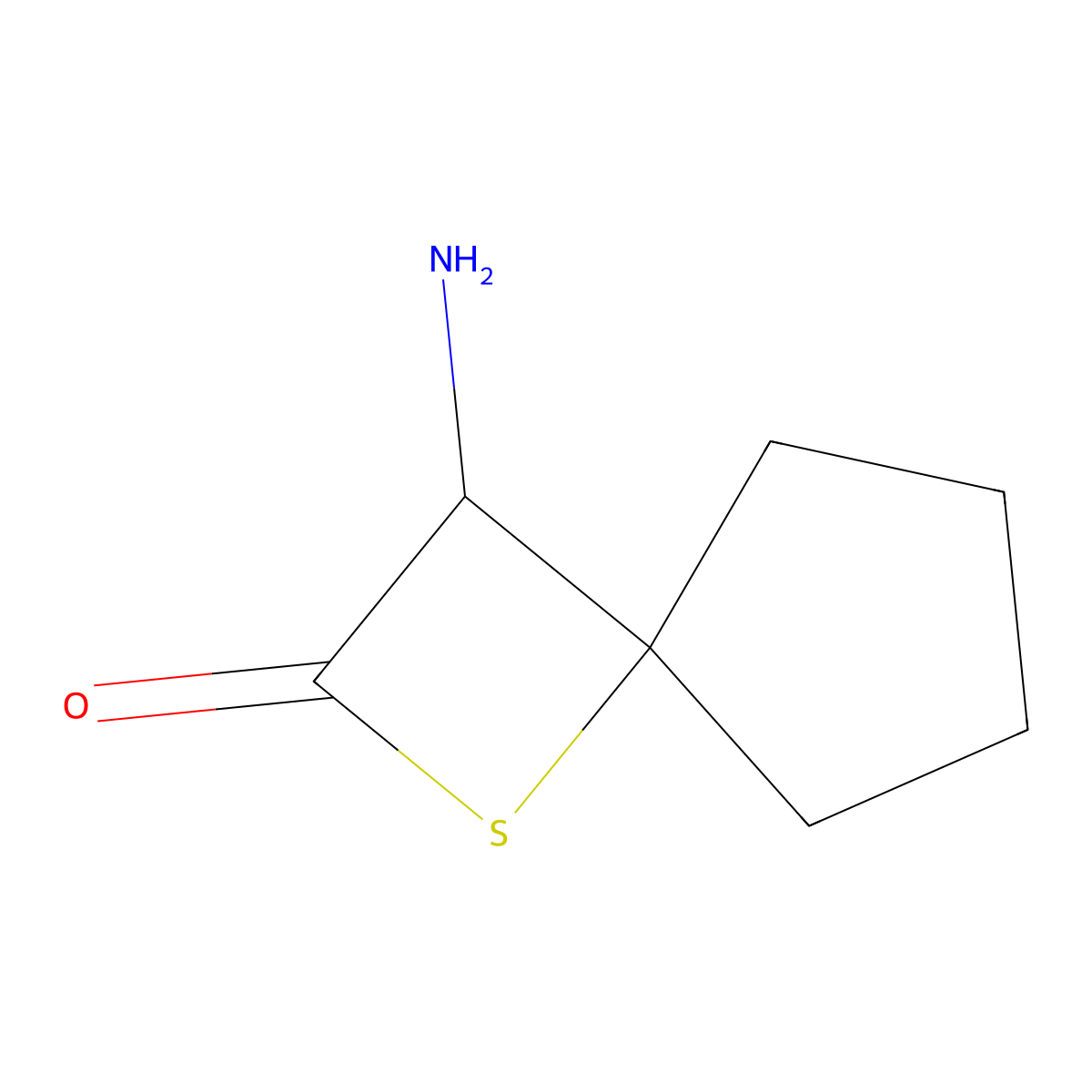 3-Amino-1-thiaspiro[3.4]octan-2-one molecular structure, CAS 2230806-92-3