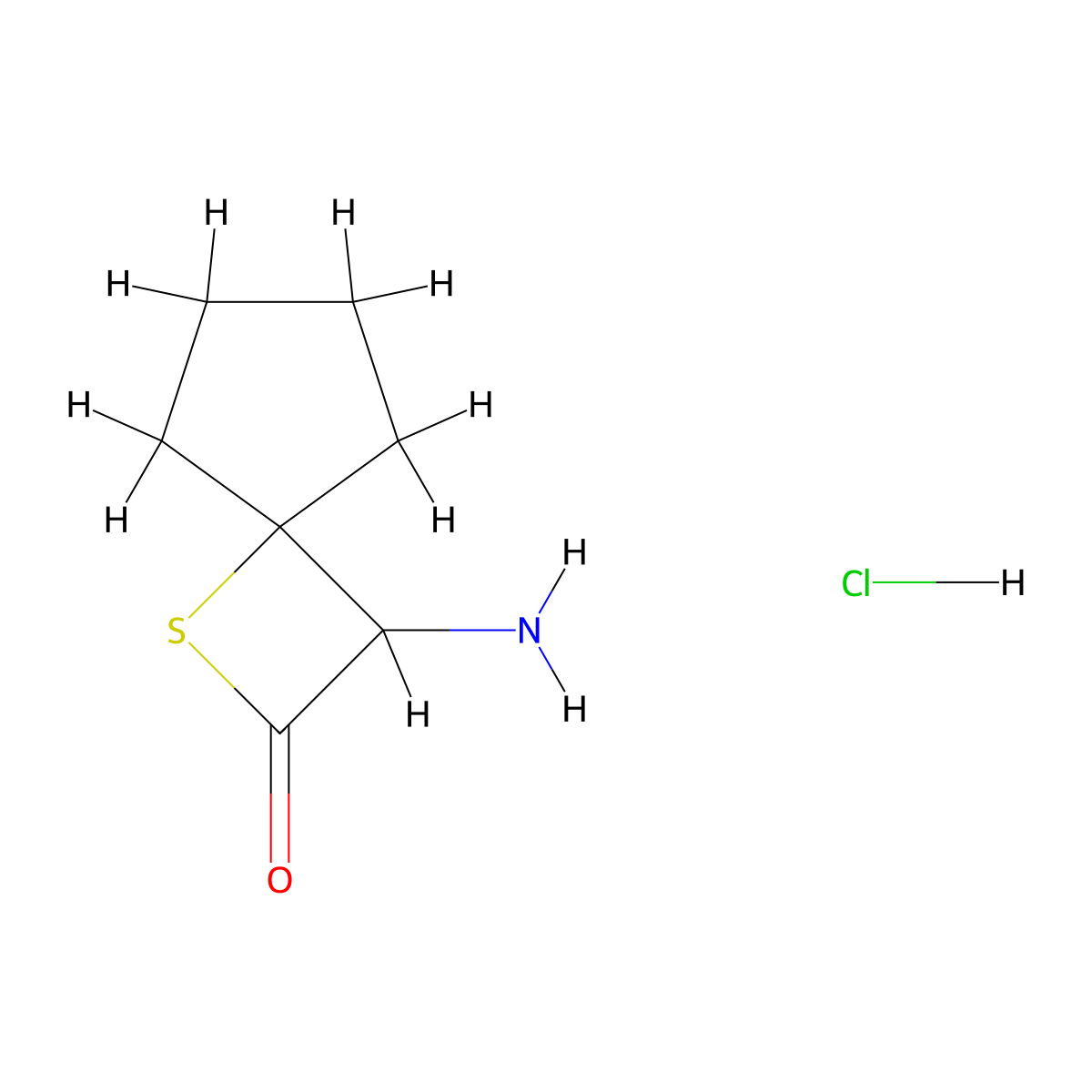 3-Amino-1-thiaspiro[3.4]octan-2-one hydrochloride molecular structure, CAS 2230806-93-4