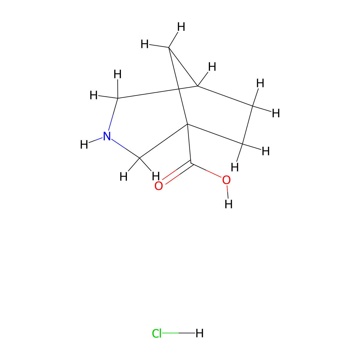 3-Azabicyclo[3.2.1]octane-1-carboxylic acid hydrochloride molecular structure, CAS 2230806-97-8
