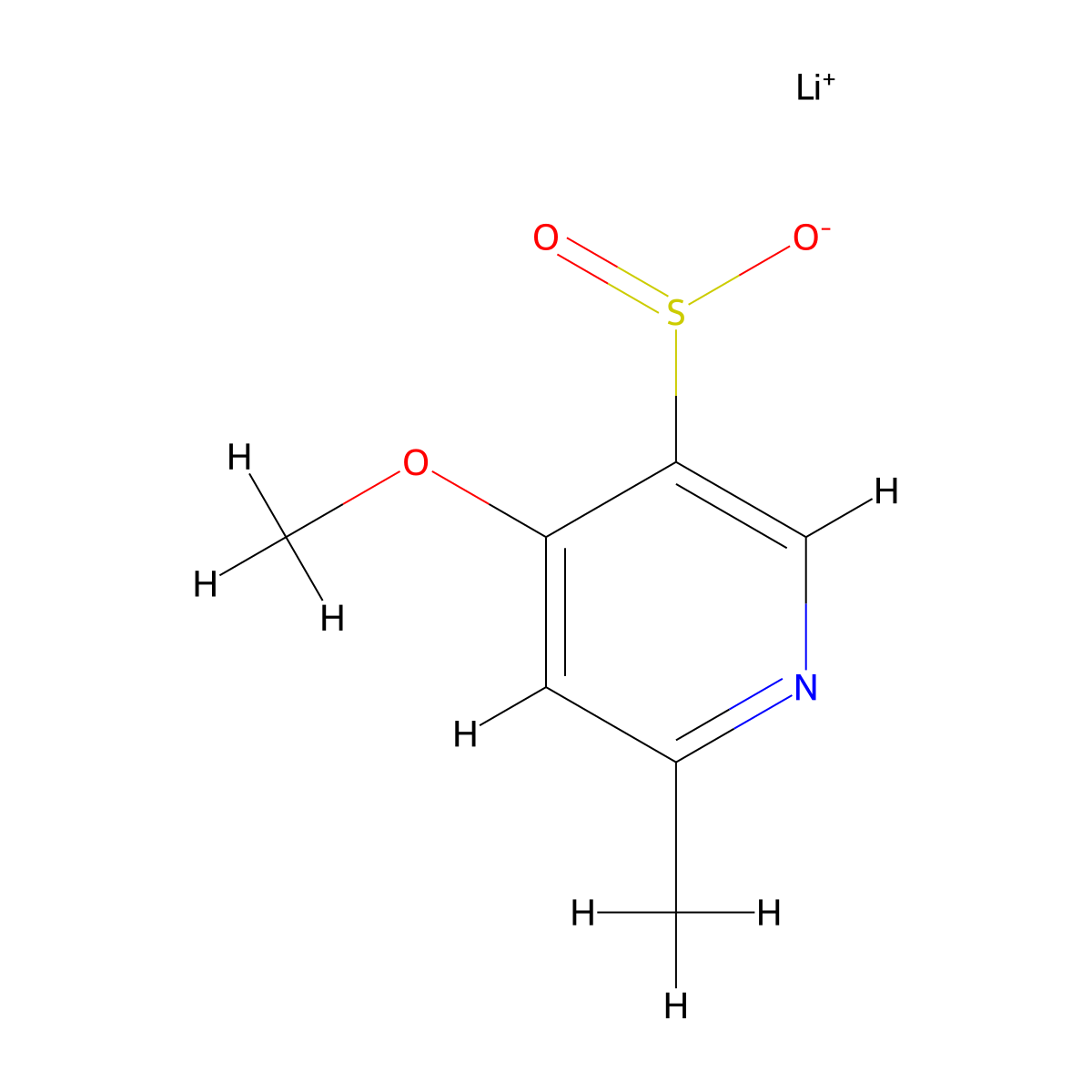 Lithium(1+) ion 4-methoxy-6-methylpyridine-3-sulfinate molecular structure, CAS 2230807-14-2