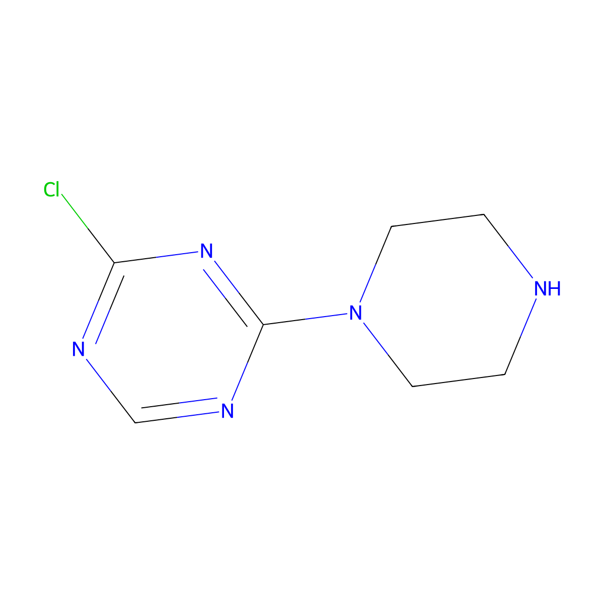 2-Chloro-4-(piperazin-1-yl)-1,3,5-triazine molecular structure, CAS 2230807-22-2