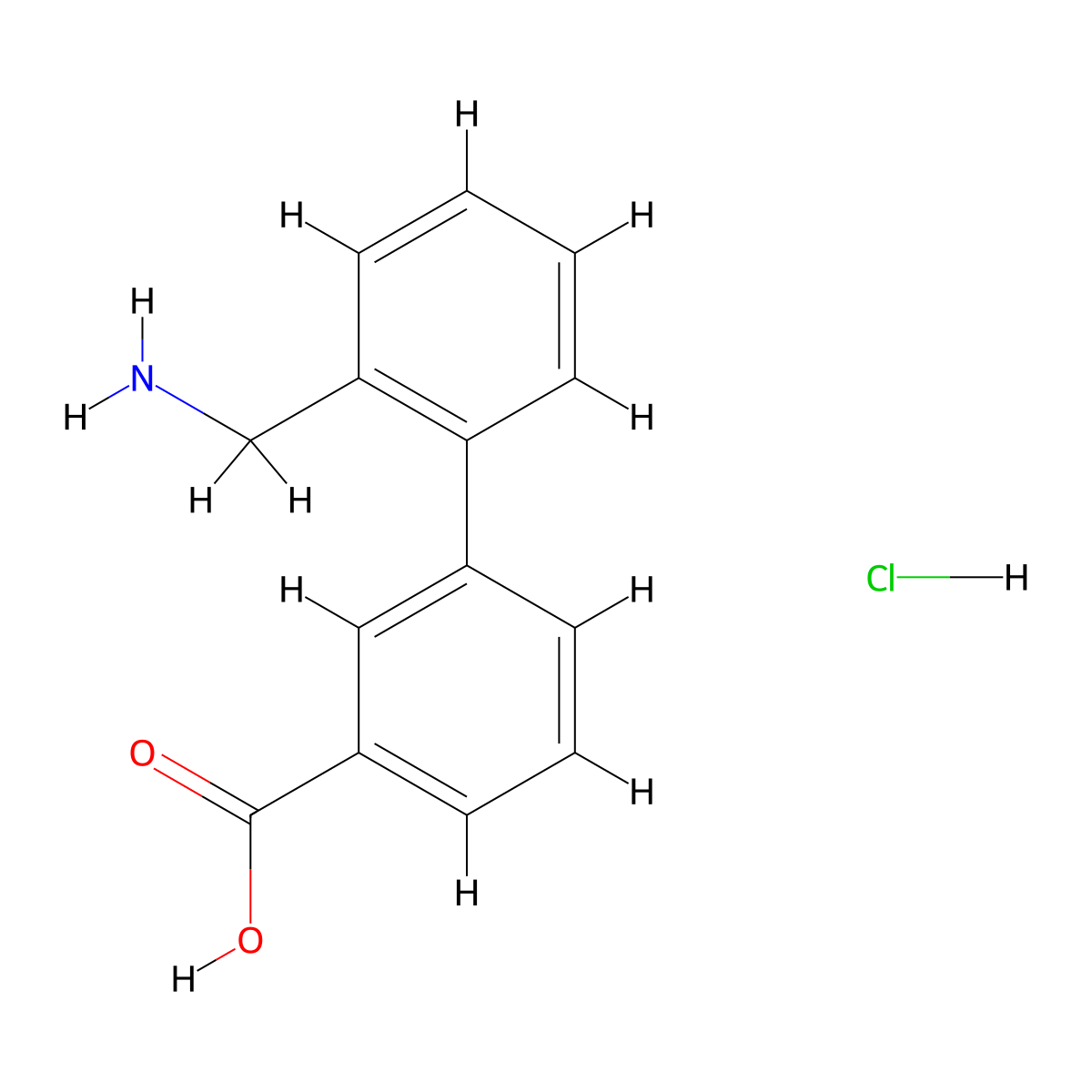 3-(2-(Aminomethyl)phenyl)benzoic acid hydrochloride molecular structure, CAS 2230807-32-4
