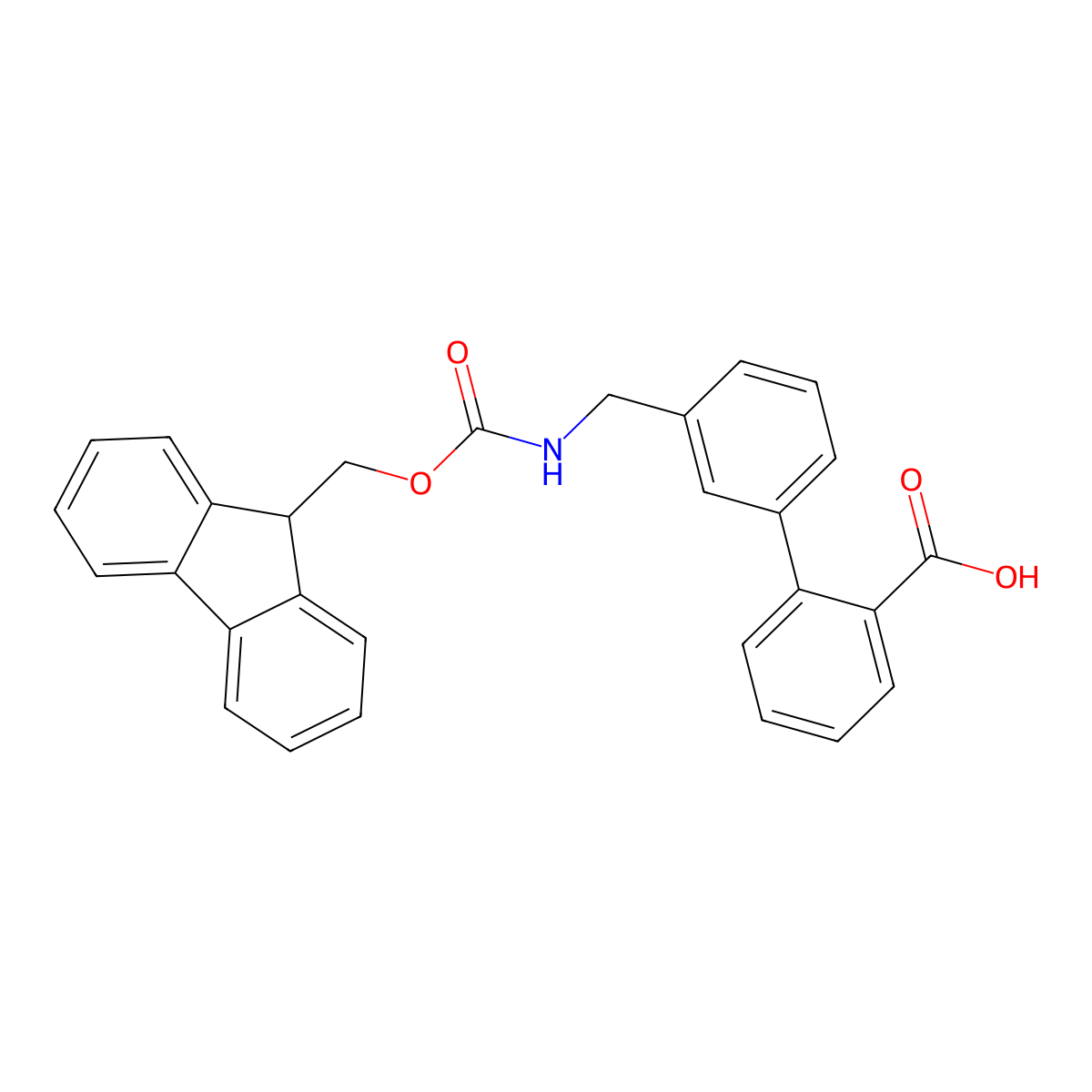 2-{3-[({[(9H-fluoren-9-yl)methoxy]carbonyl}amino)methyl]phenyl}benzoic acid molecular structure, CAS 2230807-39-1