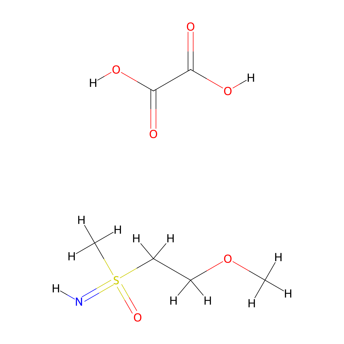 Imino(2-methoxyethyl)methyl-lambda6-sulfanone oxalic acid molecular structure, CAS 2230807-42-6