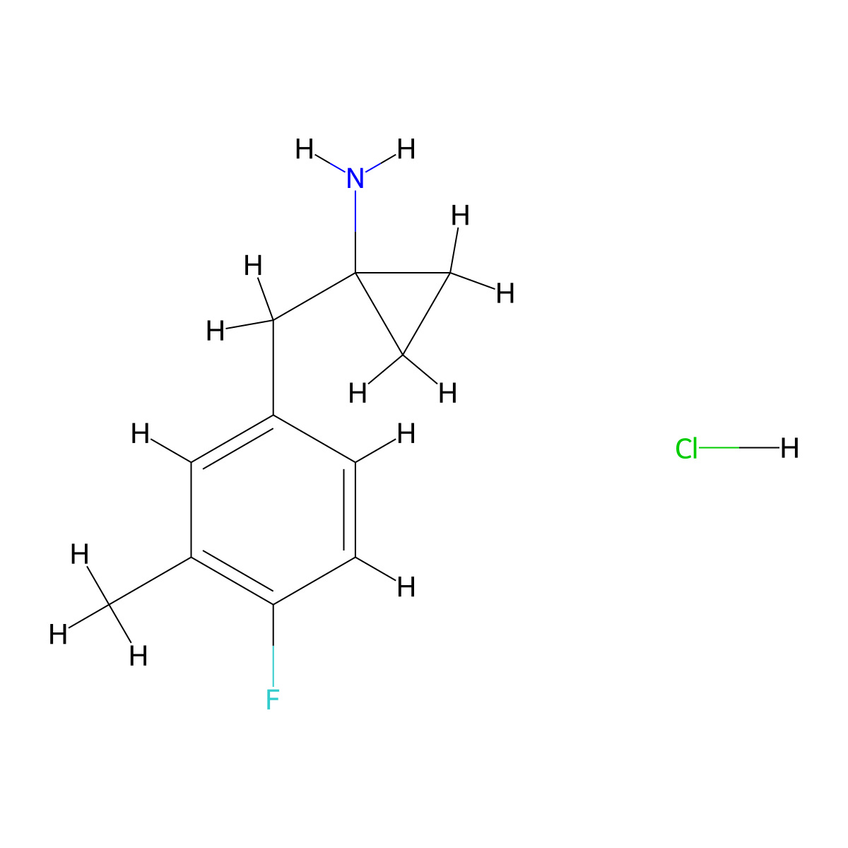 1-[(4-Fluoro-3-methylphenyl)methyl]cyclopropan-1-amine hydrochloride molecular structure, CAS 2230807-47-1
