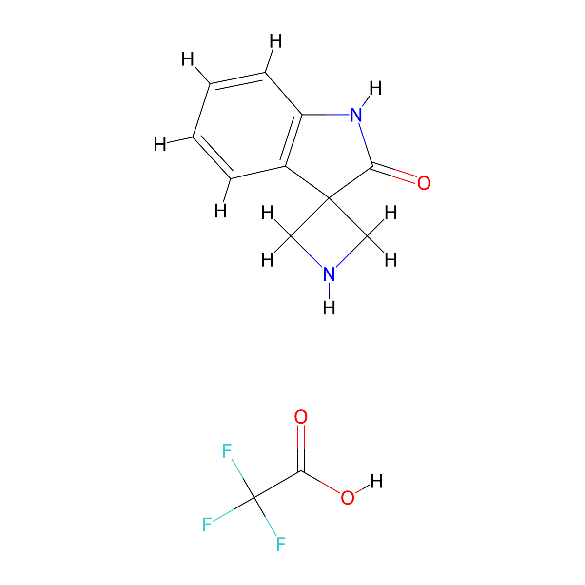 1',2'-Dihydrospiro[azetidine-3,3'-indole]-2'-one; trifluoroacetic acid molecular structure, CAS 2230807-54-0