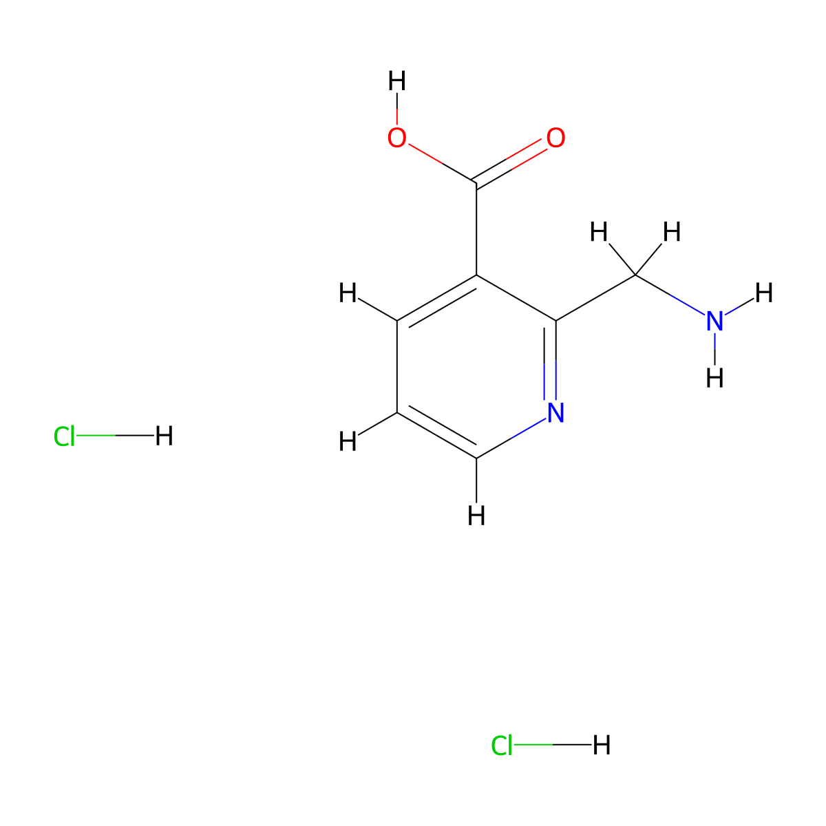 2-(Aminomethyl)pyridine-3-carboxylic acid dihydrochloride molecular structure, CAS 2230807-60-8
