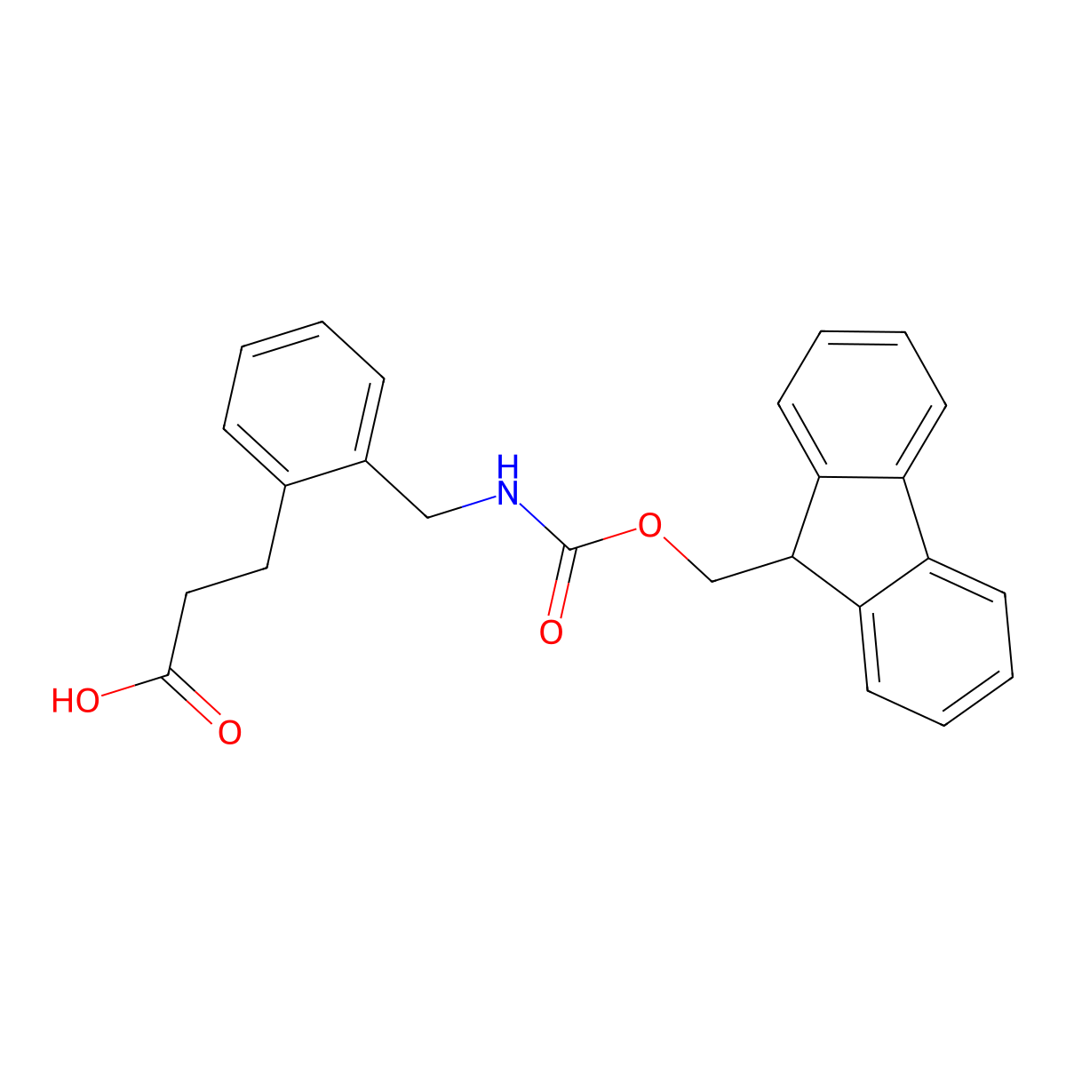 3-{2-[({[(9H-fluoren-9-yl)methoxy]carbonyl}amino)methyl]phenyl}propanoic acid molecular structure, CAS 2230807-62-0