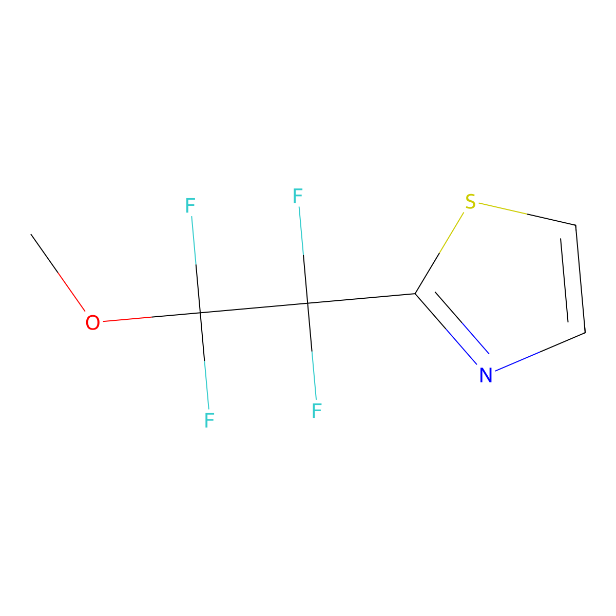 2-(1,1,2,2-Tetrafluoro-2-methoxyethyl)-1,3-thiazole molecular structure, CAS 2230807-76-6