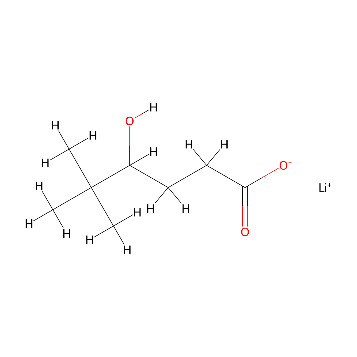 Lithium(1+) ion 4-hydroxy-5,5-dimethylhexanoate molecular structure, CAS 2230807-77-7