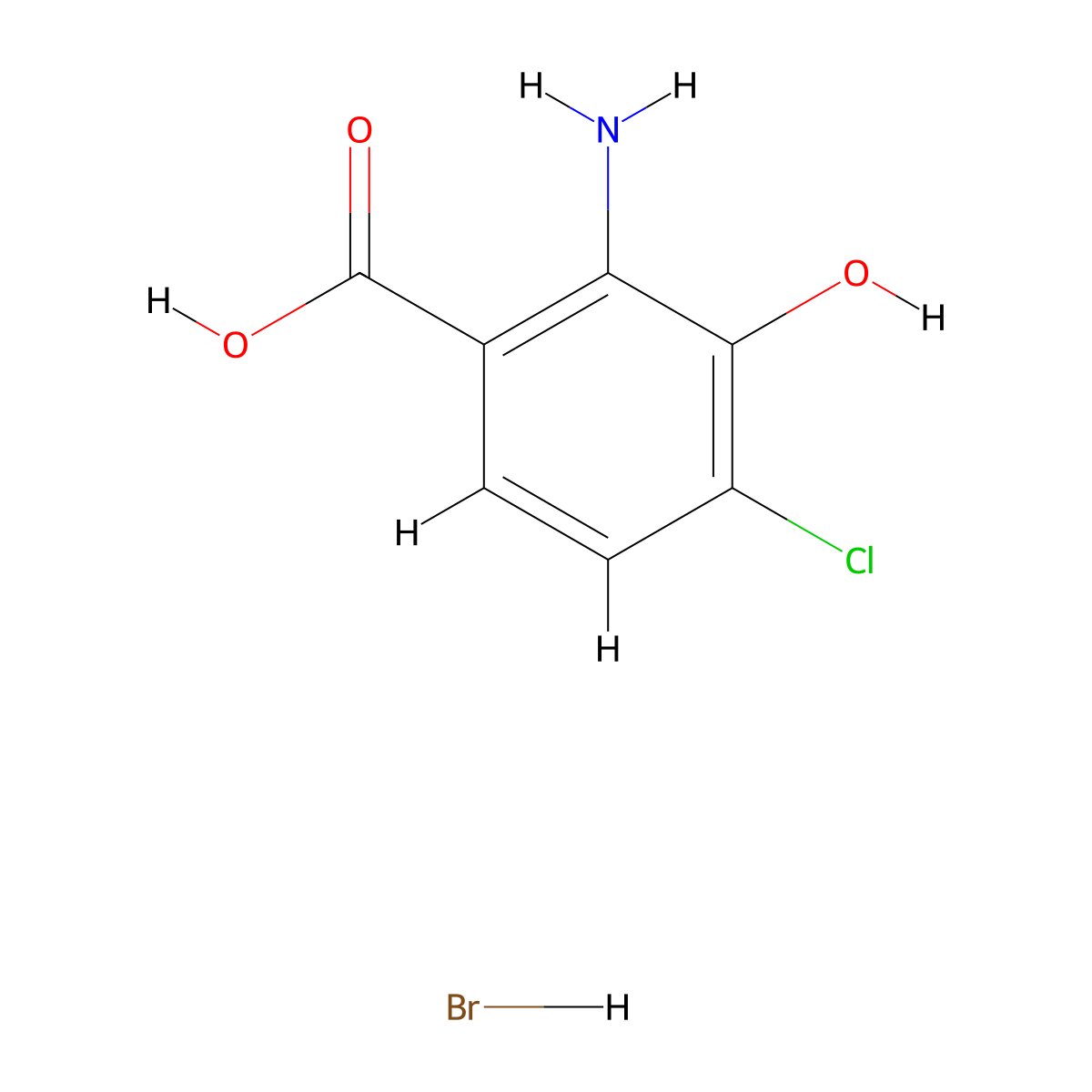 2-Amino-4-chloro-3-hydroxybenzoic acid hydrobromide molecular structure, CAS 2230807-81-3