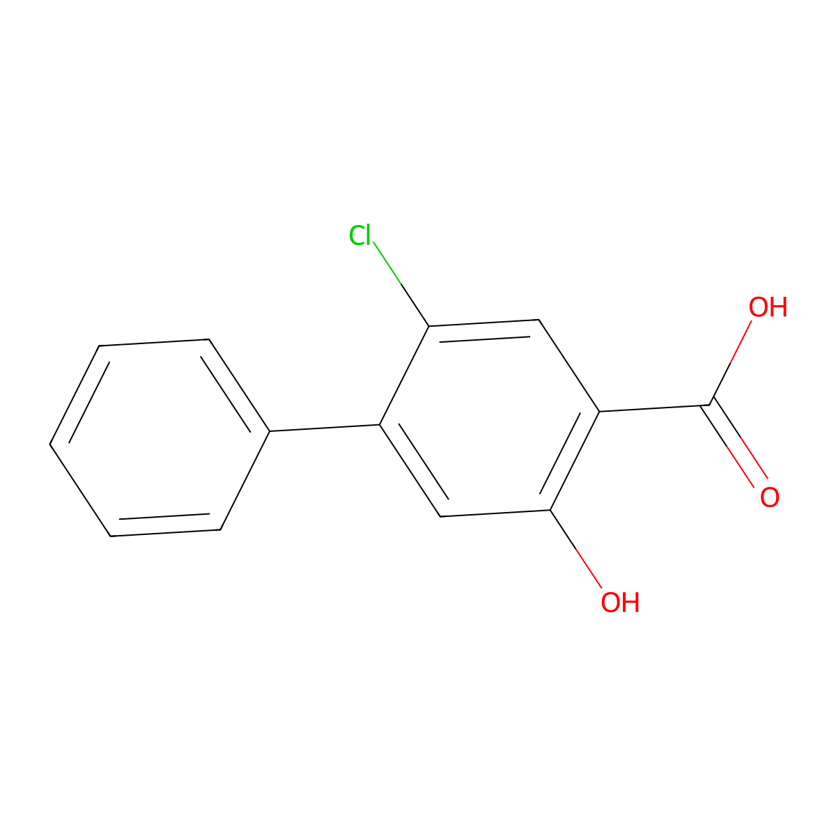 2-Chloro-5-hydroxy-[1,1'-biphenyl]-4-carboxylic acid molecular structure, CAS 2230807-84-6