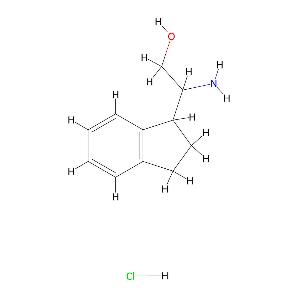 2-amino-2-(2,3-dihydro-1H-inden-1-yl)ethan-1-ol hydrochloride molecular structure, CAS 2230807-89-1