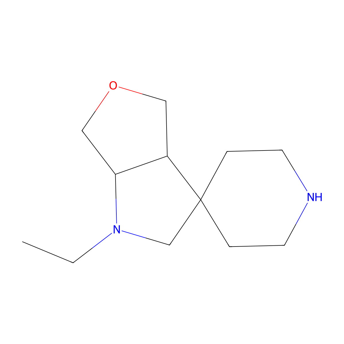 rac-(3aR,6aS)-1-ethyl-hexahydrospiro[furo[3,4-b]pyrrole-3,4'-piperidine] molecular structure, CAS 2230808-38-3