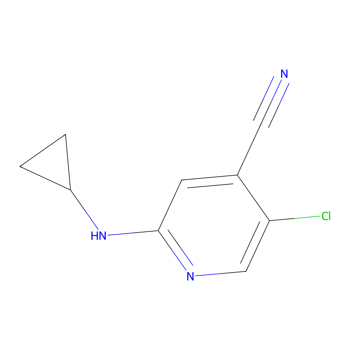 5-Chloro-2-(cyclopropylamino)pyridine-4-carbonitrile molecular structure, CAS 2230808-43-0