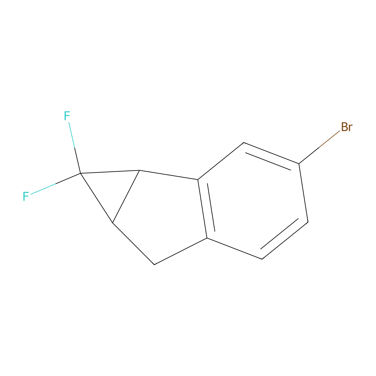 3-bromo-1,1-difluoro-1H,1aH,6H,6aH-cyclopropa(a)indene molecular structure, CAS 2230808-64-5