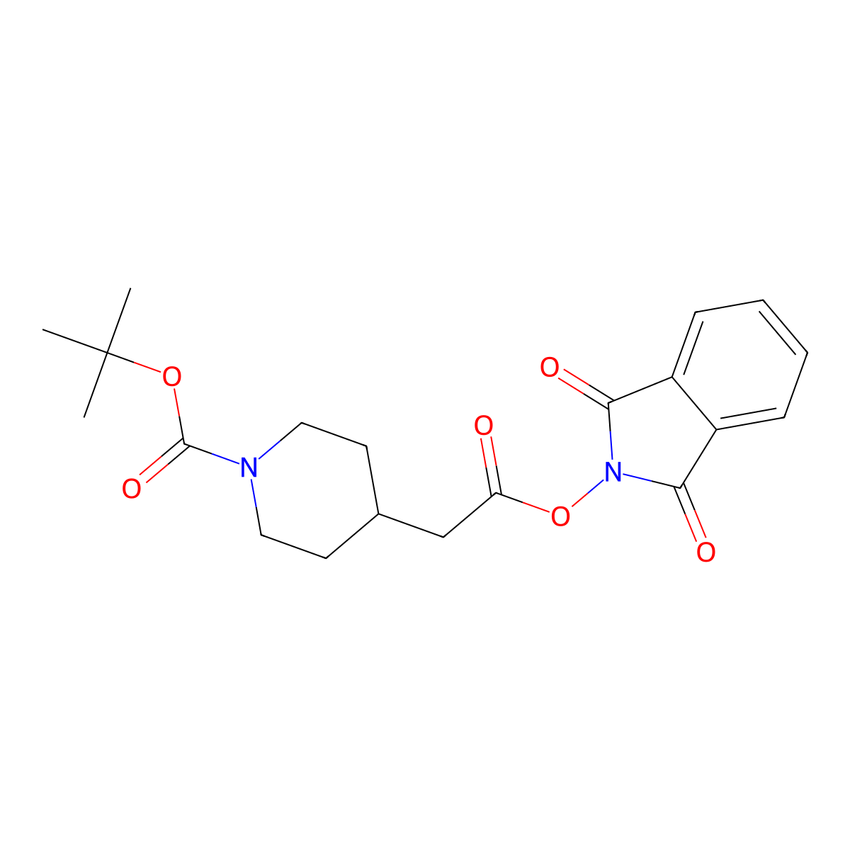 tert-Butyl 4-(2-((1,3-dioxoisoindolin-2-yl)oxy)-2-oxoethyl)piperidine-1-carboxylate molecular structure, CAS 2230828-25-6