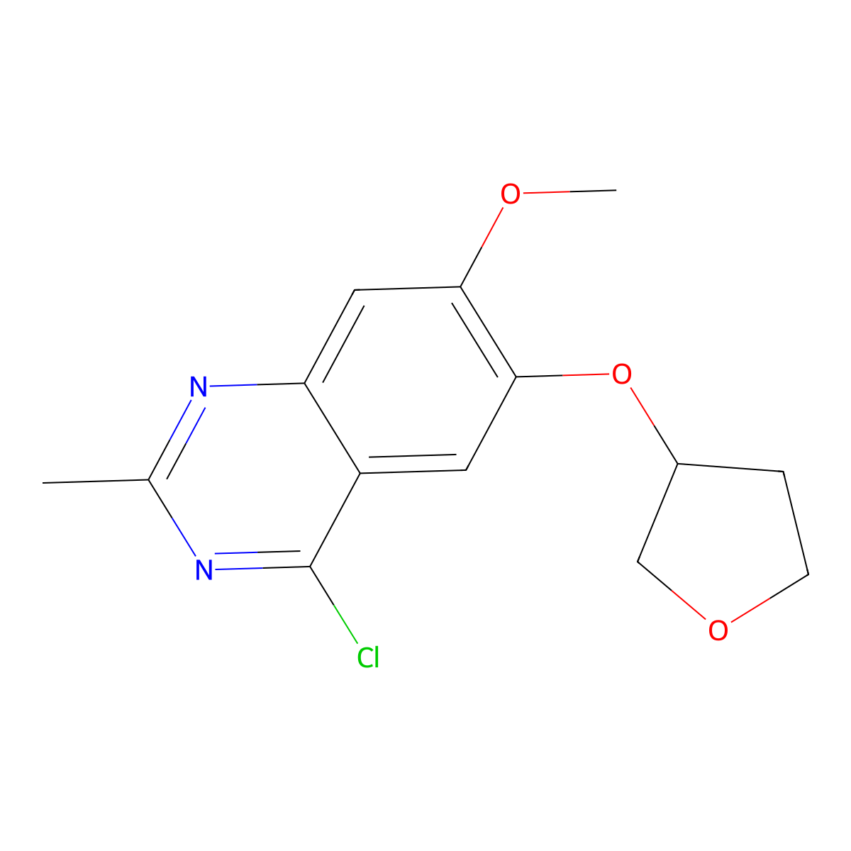 (S)-4-Chloro-7-methoxy-2-methyl-6-[(tetrahydro-3-furyl)oxy]quinazoline molecular structure, CAS 2230840-16-9