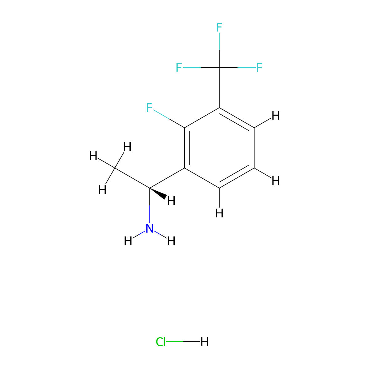 (1R)-1-(2-fluoro-3-(trifluoromethyl)phenyl)ethan-1-amine hydrochloride molecular structure, CAS 2230840-52-3