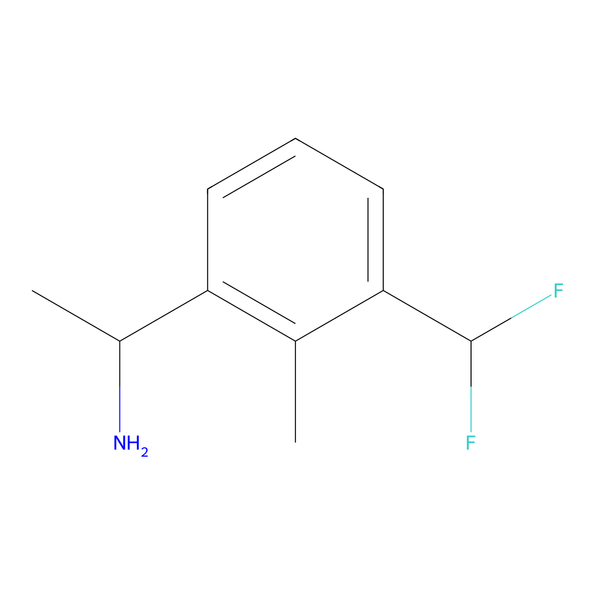 (R)-1-(3-(difluoromethyl)-2-methylphenyl)ethan-1-amine molecular structure, CAS 2230840-56-7