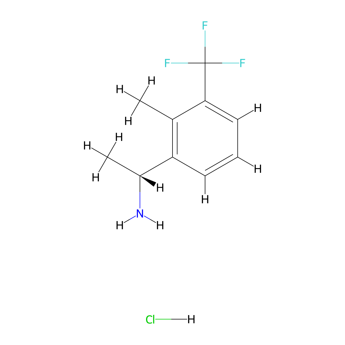 (R)-1-(2-Methyl-3-(trifluoromethyl)phenyl)ethanamine hydrochloride molecular structure, CAS 2230840-58-9