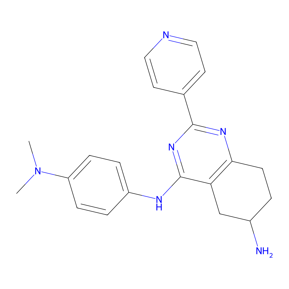 N4-(4-(dimethylamino)phenyl)-2-(pyridin-4-yl)-5,6,7,8-tetrahydroquinazoline-4,6-diamine molecular structure, CAS 2230854-93-8