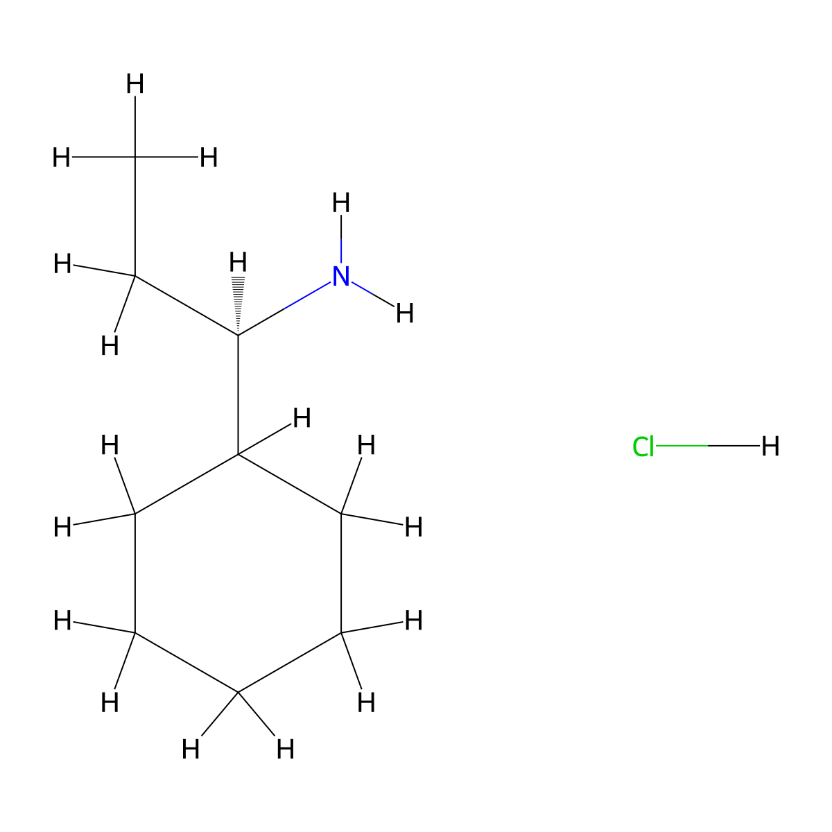 (R)-1-Cyclohexylpropan-1-amine hydrochloride molecular structure, CAS 2230871-66-4